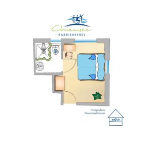 Grundriss Fraueninselzimmer von Chiemsee barrierefrei