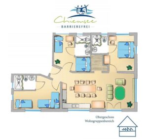 Grundriss OG Wohngruppe Chiemsee Barrierefrei